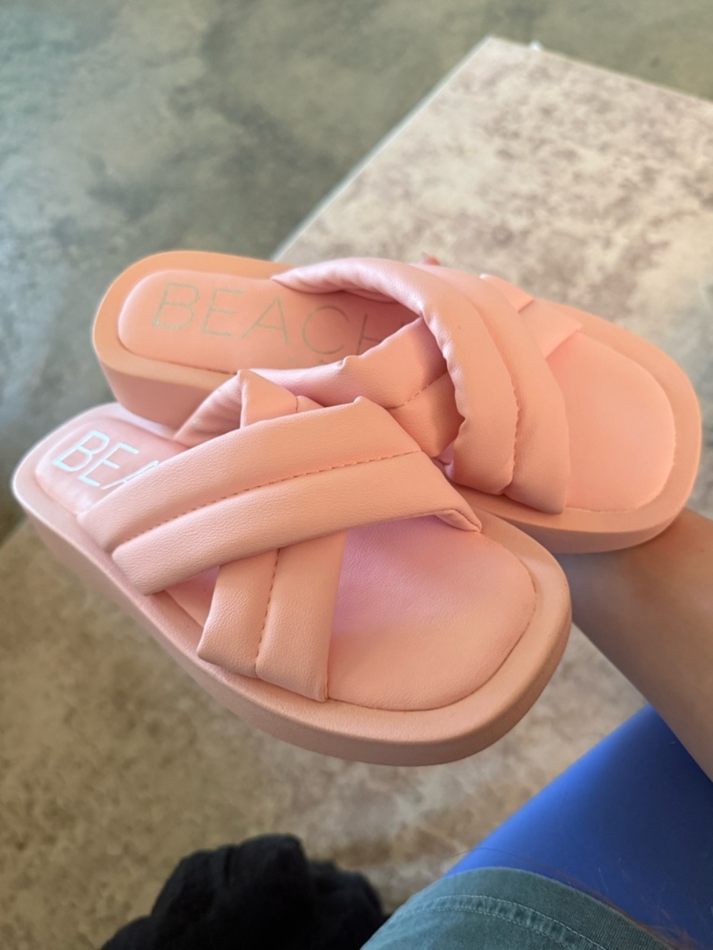 Women’s pink Crossband Slide Sandal - Picture 3 of 3